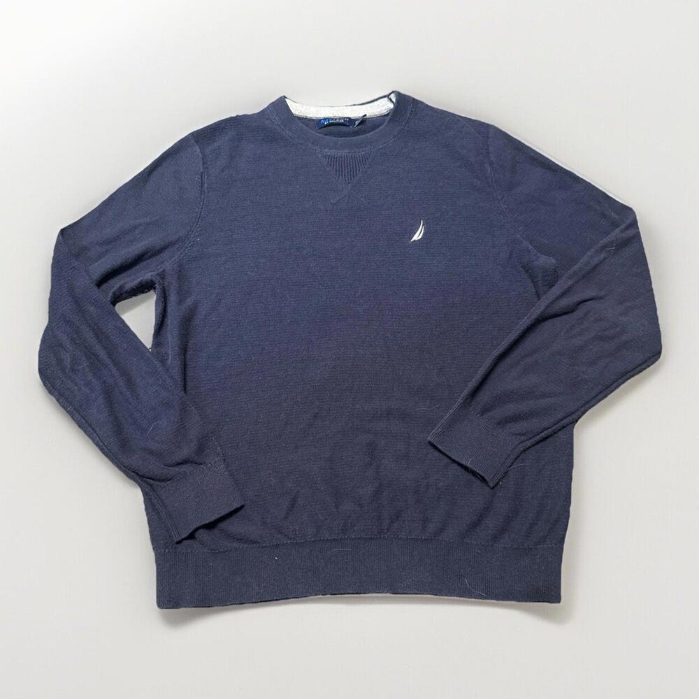 NAUTICA Nav TECH‎ NAVY BLUE Small SWEATER MENS